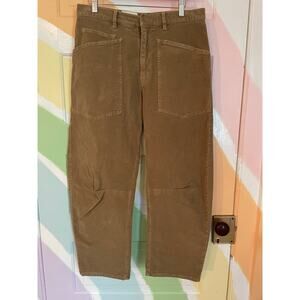 Nili Lotan Brown Corduroy Carpenter Pants Size 6 Made in USA Utility Style